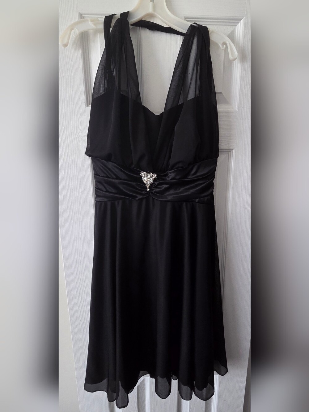 Black Evening Dress with Rhinestone Accent